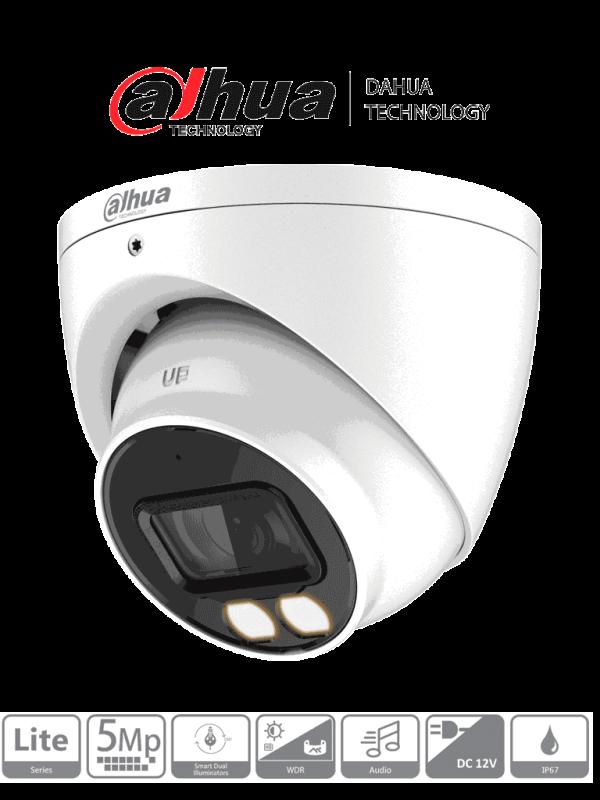 Camara Domo Dahua 5Mp Ir 40M Con Audio Color Blanco Dh-Hac-Hdw1509Tn-Il-A