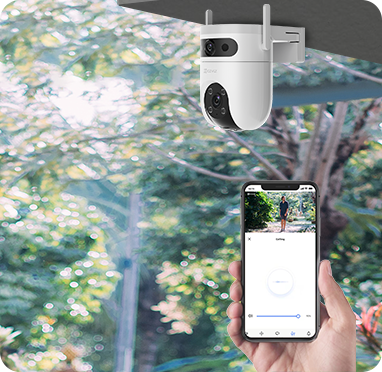 Cámara PT Doble Lente / 6 Megapixel (3MP+3MP) / IA Detección Humana y Vehiculo / Vision Nocturna a Color / Vista Simultánea de camara PT y Cámara Fija / Proteccion IP65 / Audio Bidireccional