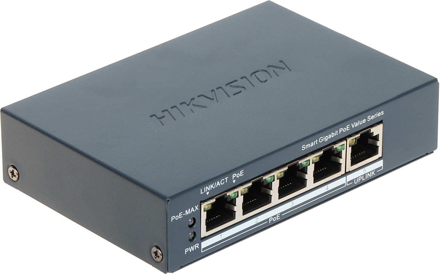 "SWITCH POE NO ADMINISTRABLE | 4 PUERTOS POE | 10/100/1000 MBPS | 1 PUERTO ETHERNET | METALICO | 45 WATT"
