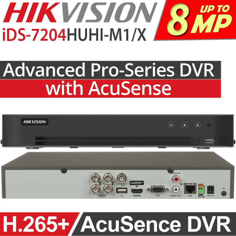 Dvr Acusense De 4 Canales, 5 Mp, 1U, H.265 Ids-7204Huhi-M1/X
